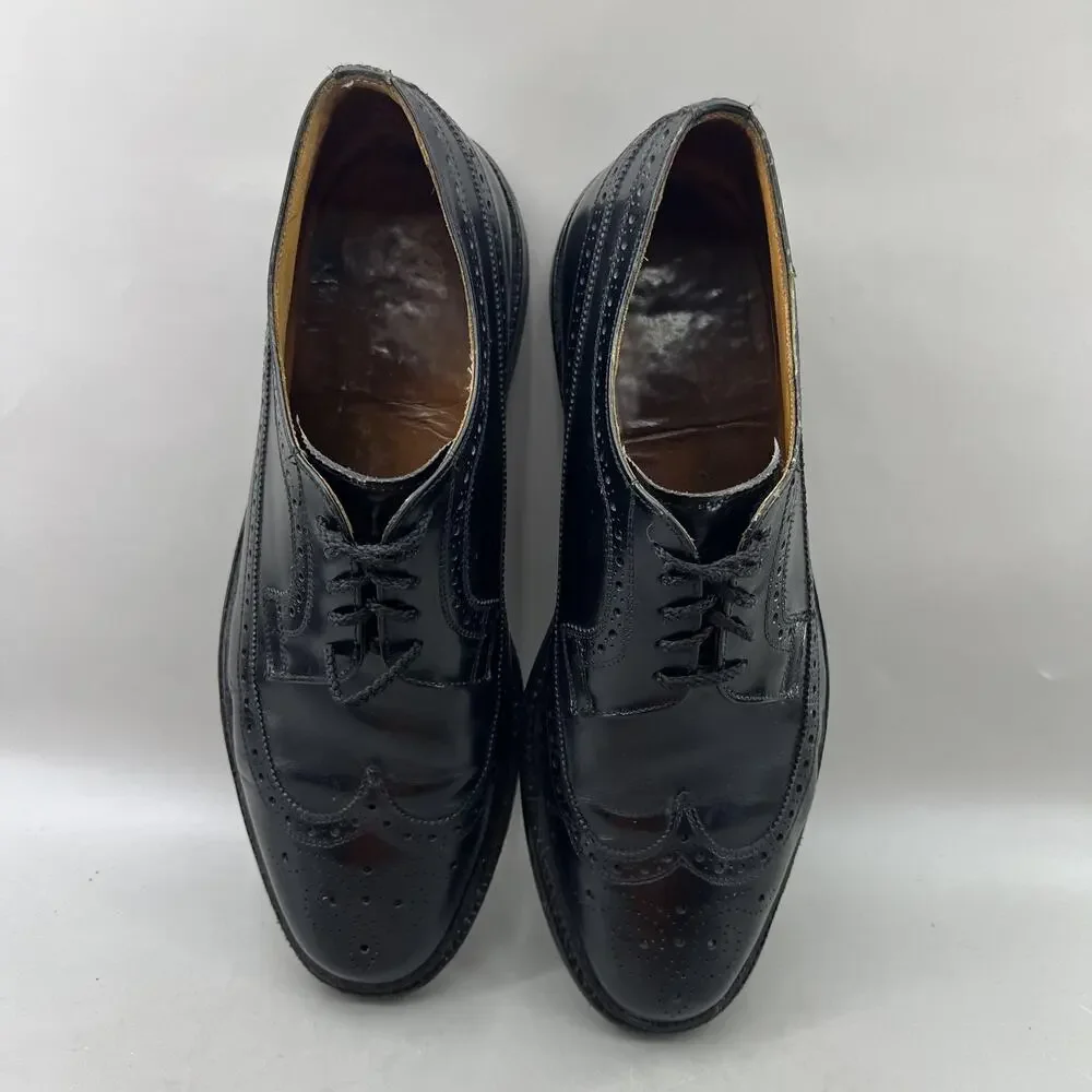 Royal Tweed by Cheaney Church’s Longwing Shoes Men Size 10.5 Black Brogue Oxford